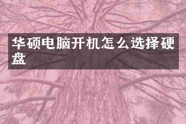 华硕电脑开机怎么选择硬盘