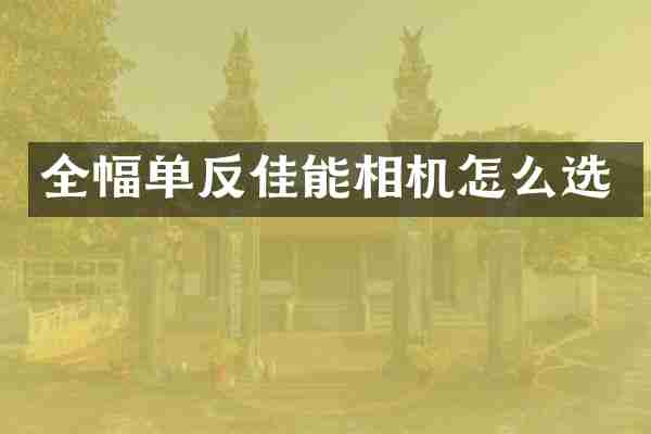 全幅单反佳能相机怎么选