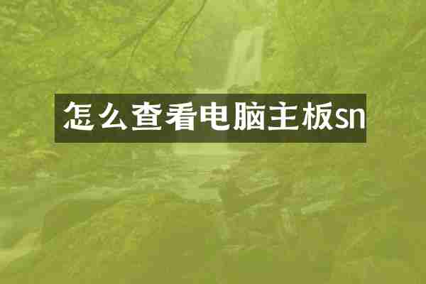 怎么查看电脑主板sn