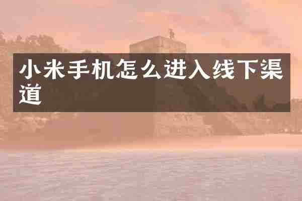 小米手机怎么进入线下渠道