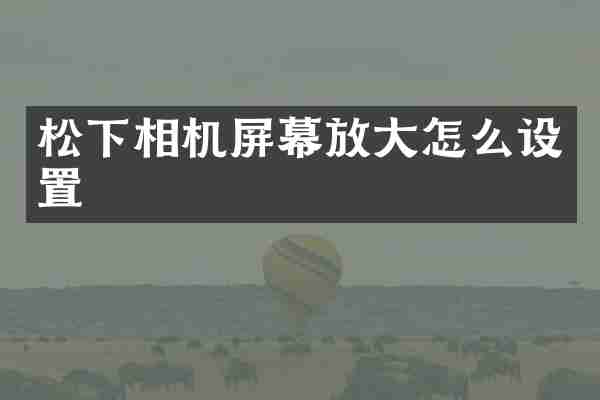 松下相机屏幕放大怎么设置
