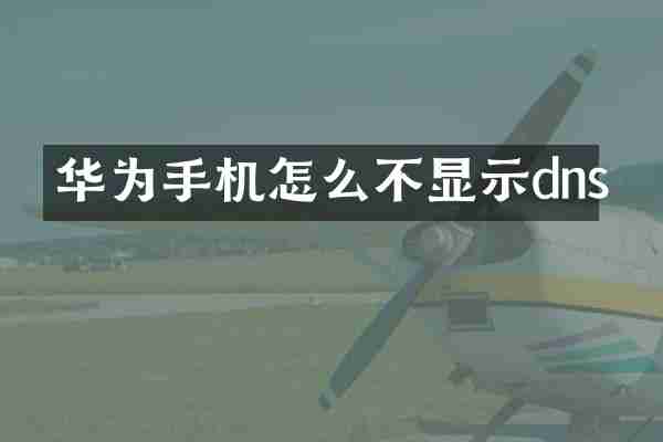 华为手机怎么不显示dns