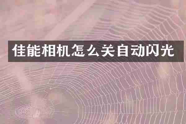 佳能相机怎么关自动闪光