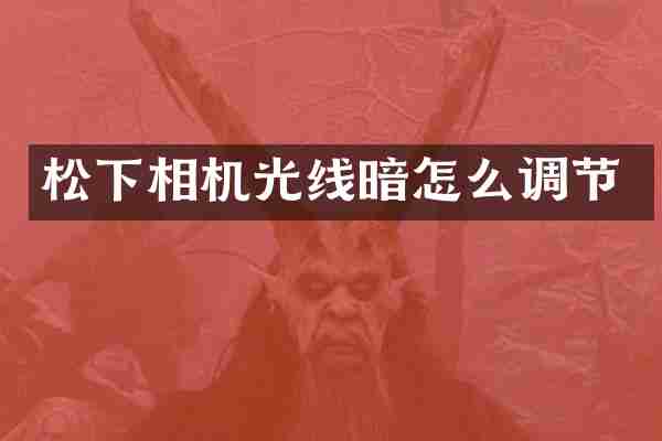 松下相机光线暗怎么调节