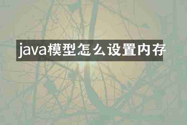 java模型怎么设置内存