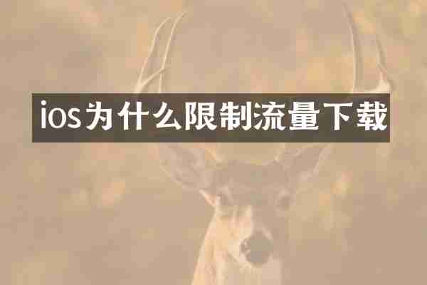 ios为什么限制流量下载