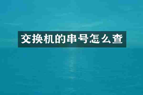 交换机的串号怎么查