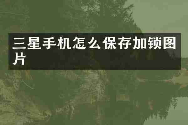 三星手机怎么保存加锁图片