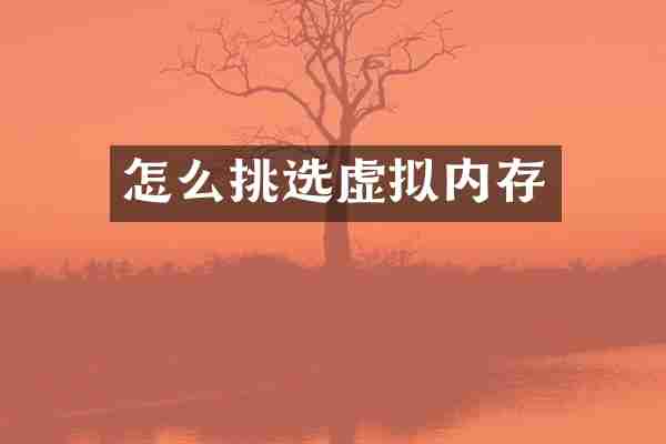 怎么挑选虚拟内存