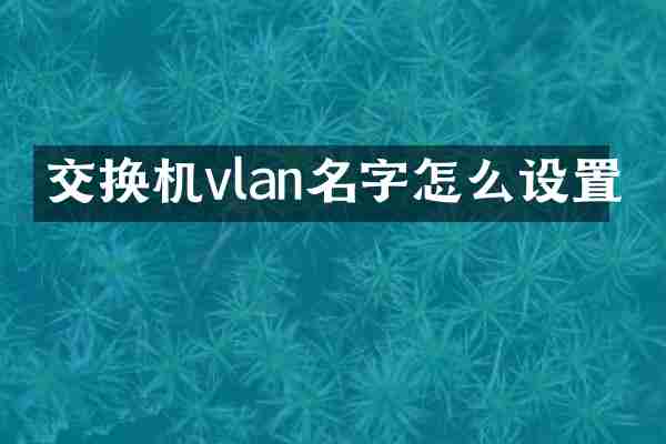 交换机vlan名字怎么设置