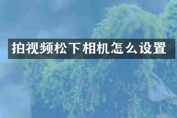 拍视频松下相机怎么设置