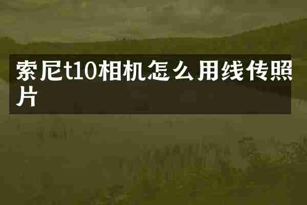索尼t10相机怎么用线传照片