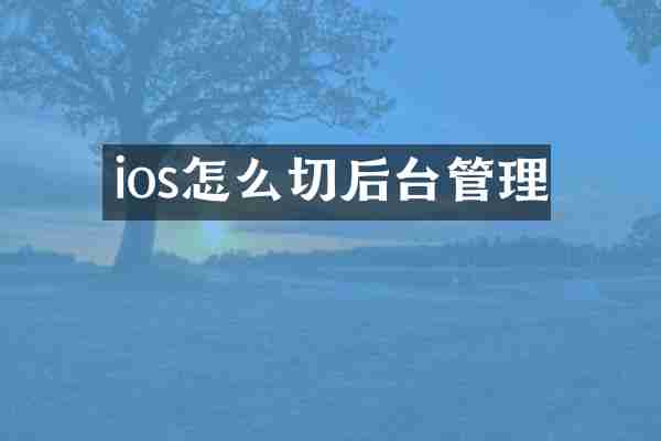 ios怎么切后台管理