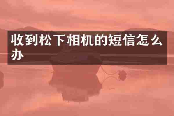 收到松下相机的短信怎么办