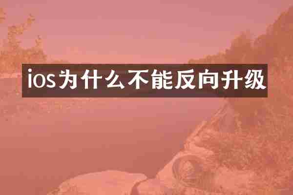 ios为什么不能反向升级