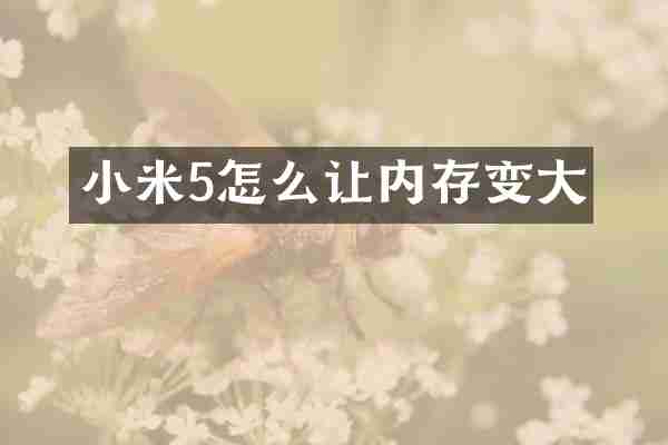 小米5怎么让内存变大