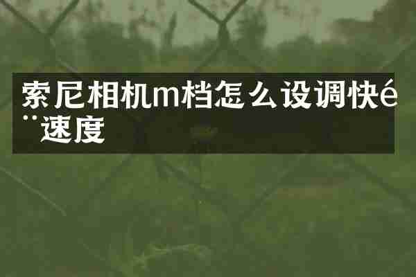 索尼相机m档怎么设调快门速度