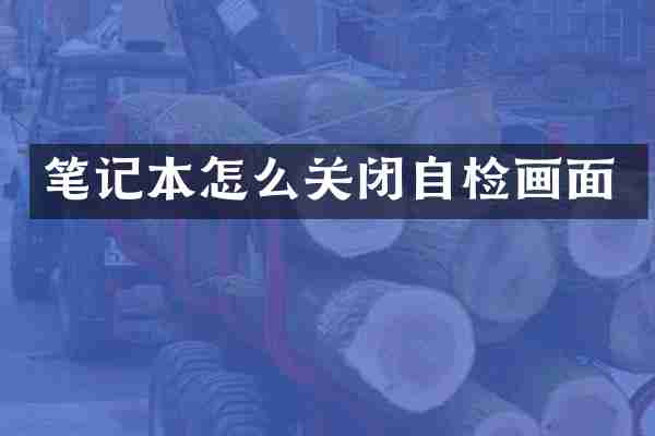 笔记本怎么关闭自检画面