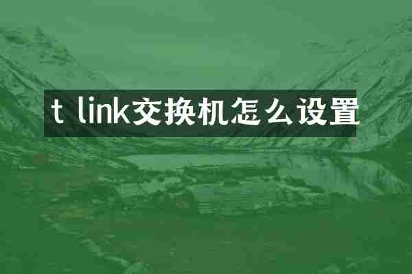 t link交换机怎么设置