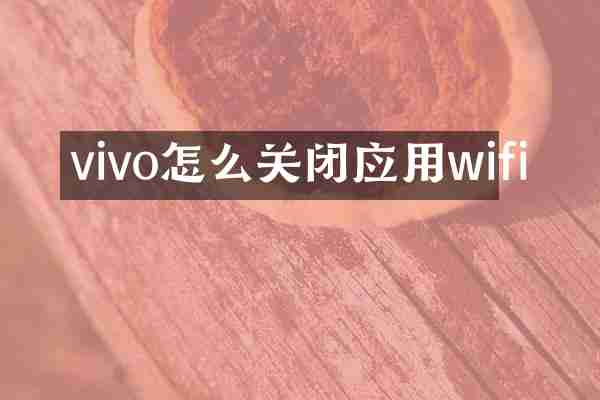vivo怎么关闭应用wifi