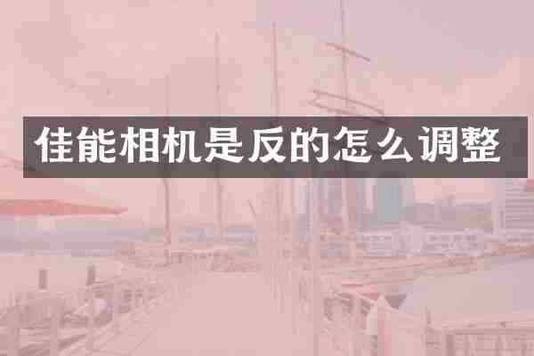 佳能相机是反的怎么调整