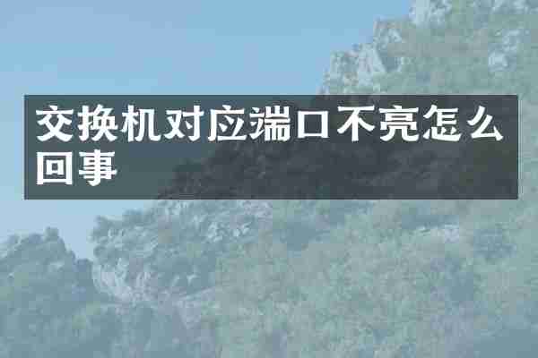 交换机对应端口不亮怎么回事