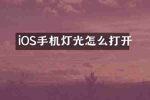 iOS手机灯光怎么打开