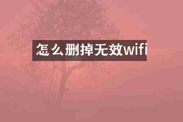 怎么删掉无效wifi