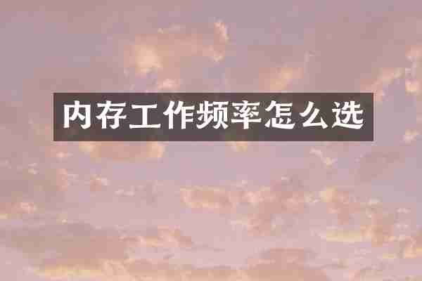 内存工作频率怎么选