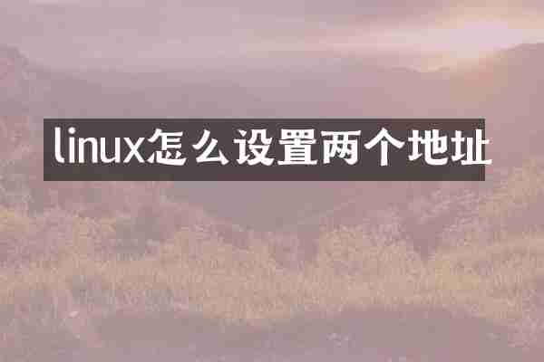 linux怎么设置两个地址