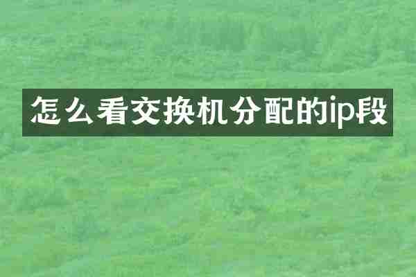 怎么看交换机分配的ip段