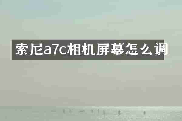 索尼a7c相机屏幕怎么调