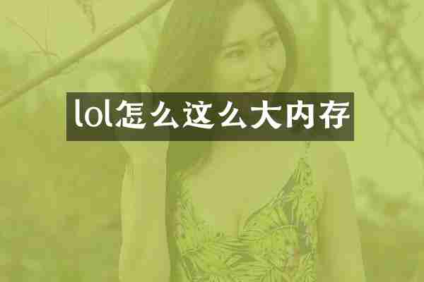 lol怎么这么大内存