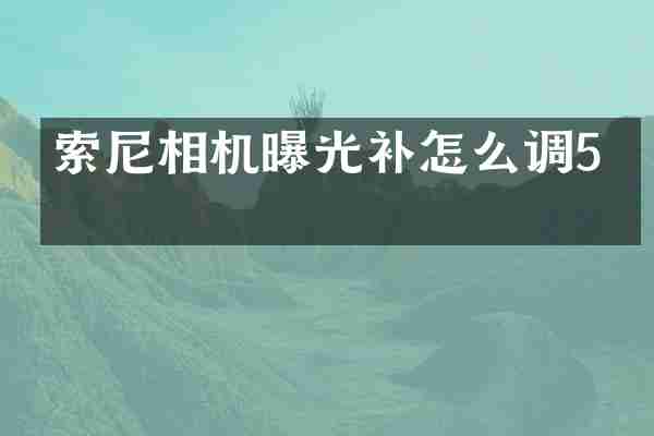 索尼相机曝光补怎么调5档