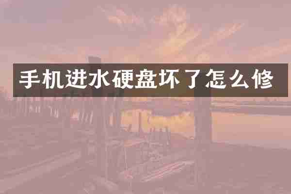 手机进水硬盘坏了怎么修