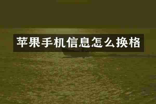 苹果手机信息怎么换格