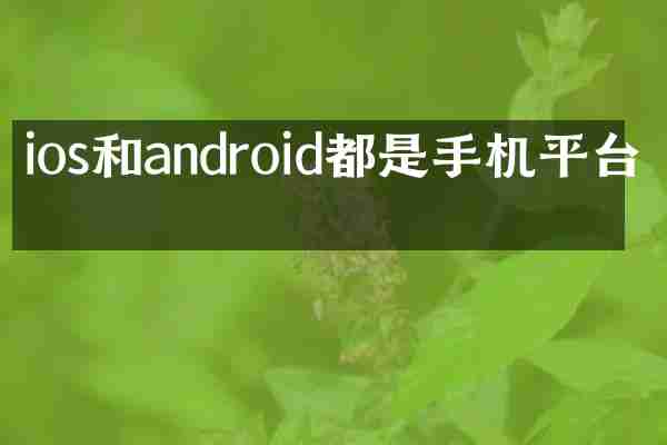 ios和android都是手机平台吗
