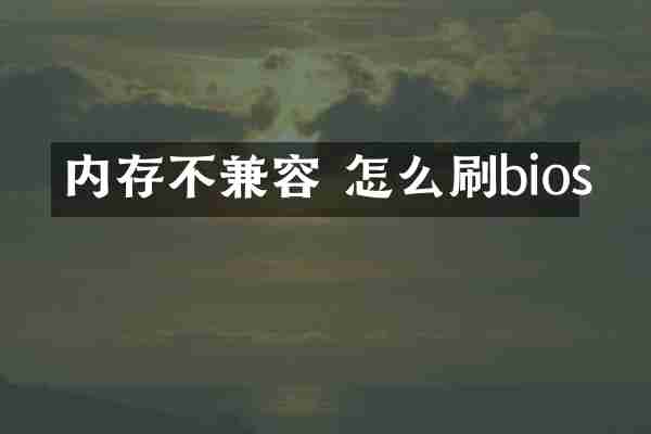 内存不兼容 怎么刷bios