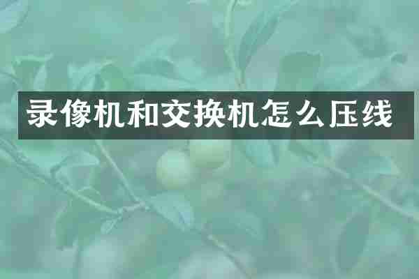 录像机和交换机怎么压线