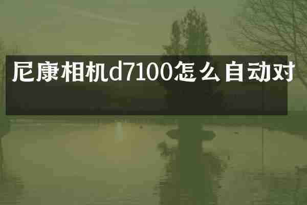 尼康相机d7100怎么自动对焦