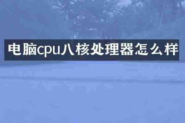电脑cpu八核处理器怎么样