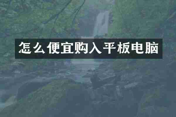 怎么便宜购入平板电脑