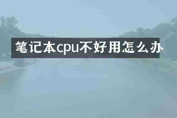 笔记本cpu不好用怎么办