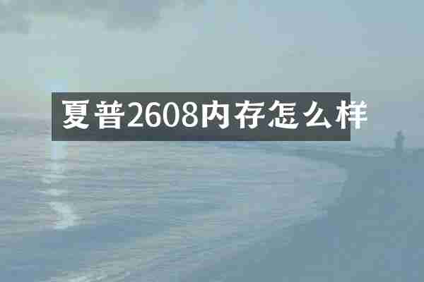 夏普2608内存怎么样