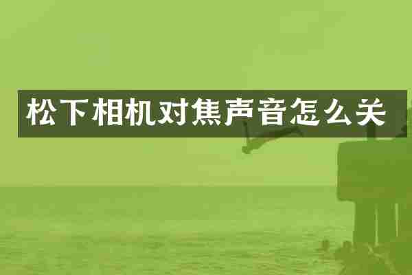 松下相机对焦声音怎么关