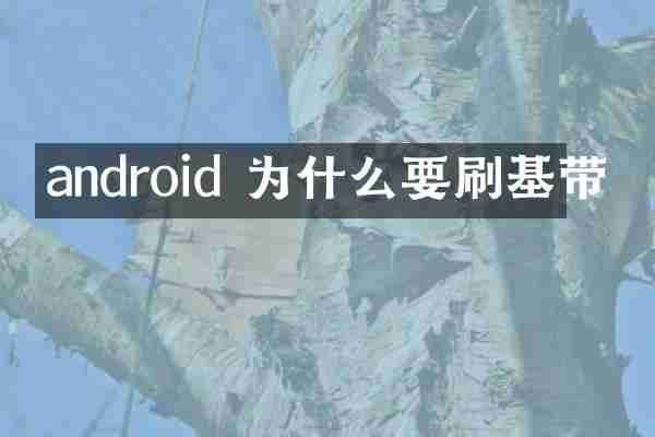 android 为什么要刷基带