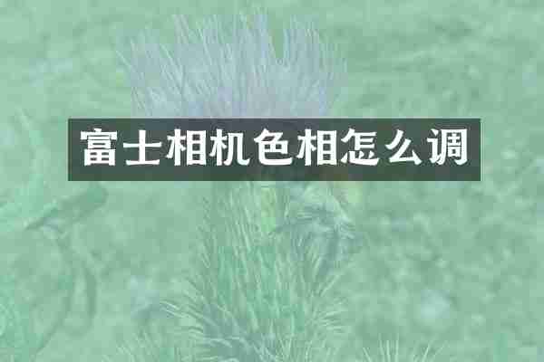 富士相机色相怎么调
