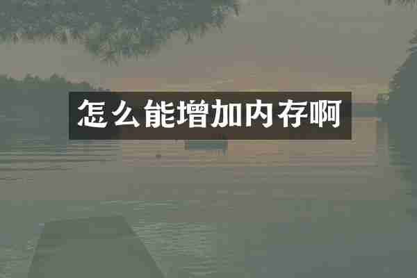 怎么能增加内存啊