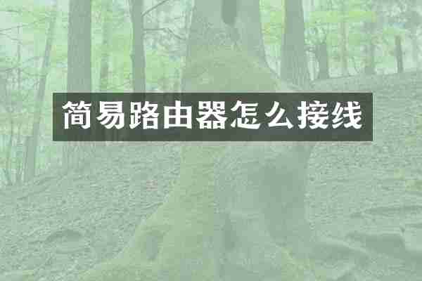 简易路由器怎么接线