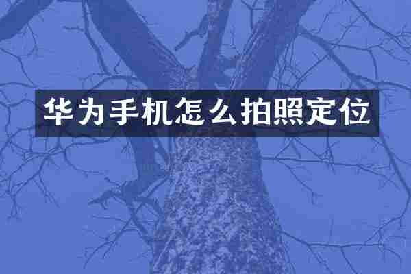 华为手机怎么拍照定位